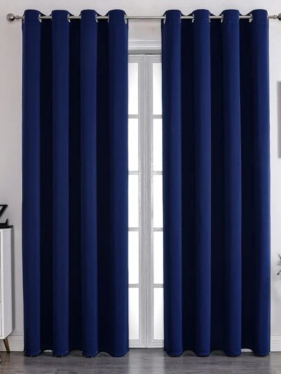 1pc Solid Color Polyester Curtain, Blackout For Dark Room, Thermal Insulation Curtain For Kitchen, Dining Room, Living Room, Bedroom
