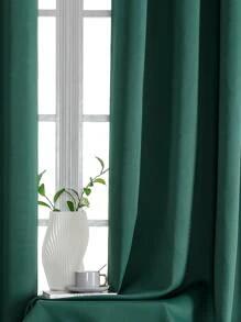 1 件纯色涤纶窗帘 - 遮光窗帘，用于房间变暗，隔热，用于厨房、餐厅、客厅、卧室，隔热圣诞窗帘 - 墨綠色 - 查看 5