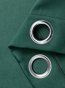 1 件纯色涤纶窗帘 - 遮光窗帘，用于房间变暗，隔热，用于厨房、餐厅、客厅、卧室，隔热圣诞窗帘 - 墨綠色 - 查看 9