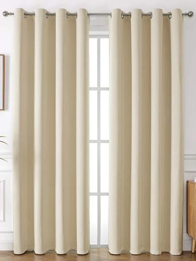 1 件纯色涤纶窗帘，遮光房遮光窗帘，隔热，适用于厨房、餐厅、客厅、卧室