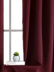 1 件纯色涤纶窗帘，遮光隔热窗帘，适用于客厅、卧室、厨房、餐厅，有黑色和深灰色可选