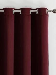 1 件纯色涤纶窗帘，遮光隔热窗帘，适用于客厅、卧室、厨房、餐厅，有黑色和深灰色可选