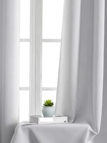 1pc Solid Color Polyester Curtain, Blackout Curtain To Darken Room During Blackout, Heat Insulation Curtain For Kitchen, Dining Room, Living Room, Bedroom, And Sitting Room