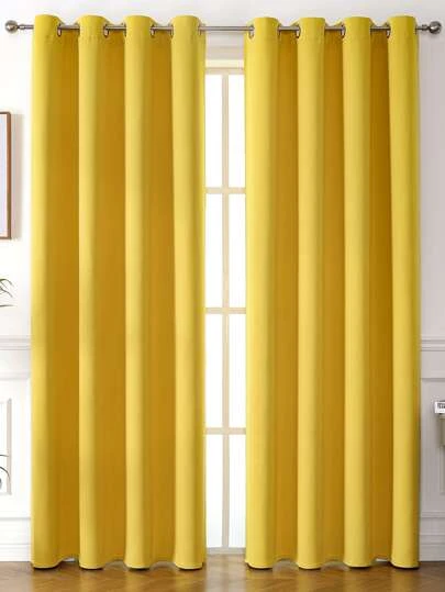 1pc Plain Polyester Blackout Curtain, Can Darken Room During Power Outage, Heat Insulation For Kitchen, Dining Room, Living Room, Bedroom