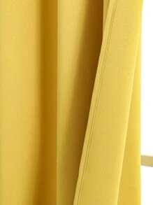 1 pieza de Cortina blackout de poliéster liso, que puede oscurecer la habitación durante un corte de energía, aislante térmico para la cocina, el comedor, la sala de estar y el dormitorio - Amarillo - Ver 8