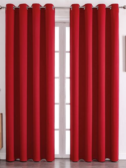 1pc Solid Color Polyester Curtain, Blackout And Thermal Insulation Curtain For Kitchen, Dining Room, Living Room, Bedroom, Suitable For Christmas Holiday