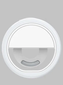 1 pieza Luz de selfie portátil, luz de anillo de selfie LED, luz de vídeo LED portátil regulable, para fotografía, selfie, grabación de vídeo, reuniones de zoom, entrevistas, transmisión en vivo, vlogs, reuniones familiares, fotografía de fiestas navideñas, para selfies a mano, actividades al aire libre - Blanco - Ver 2