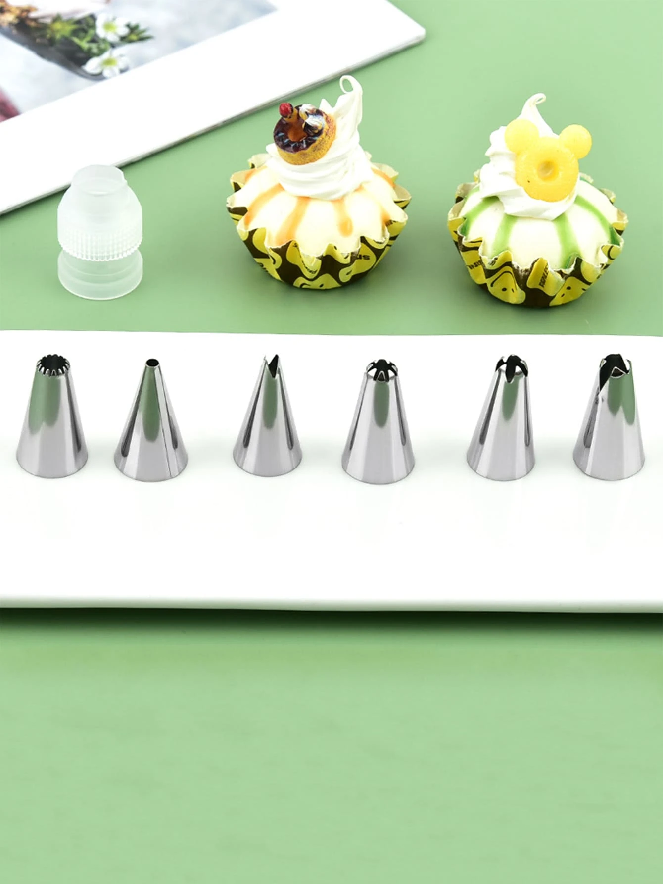 7pcs Stainless Steel Piping Nozzle Set - Silver - View 1