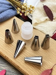 7pcs Stainless Steel Piping Nozzle Set - Silver - View 2