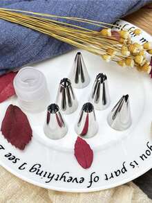 7pcs Stainless Steel Piping Nozzle Set - Silver - View 6
