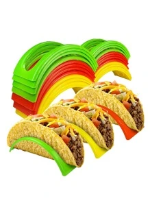 5pcs Random Color Taco Rack,Solid Simple Hollow Out Taco Muffin Bracket,Taco Cooling Tray For Kitchen Food