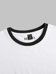 ROMWE MEN WB Horror | ROMWE Hombres Camiseta con estampado de figura - Blanco - Ver 4