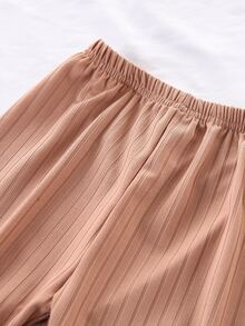 Toddler Boys Cartoon Graphic Contrast Piping PJ Set - Khaki - View 3