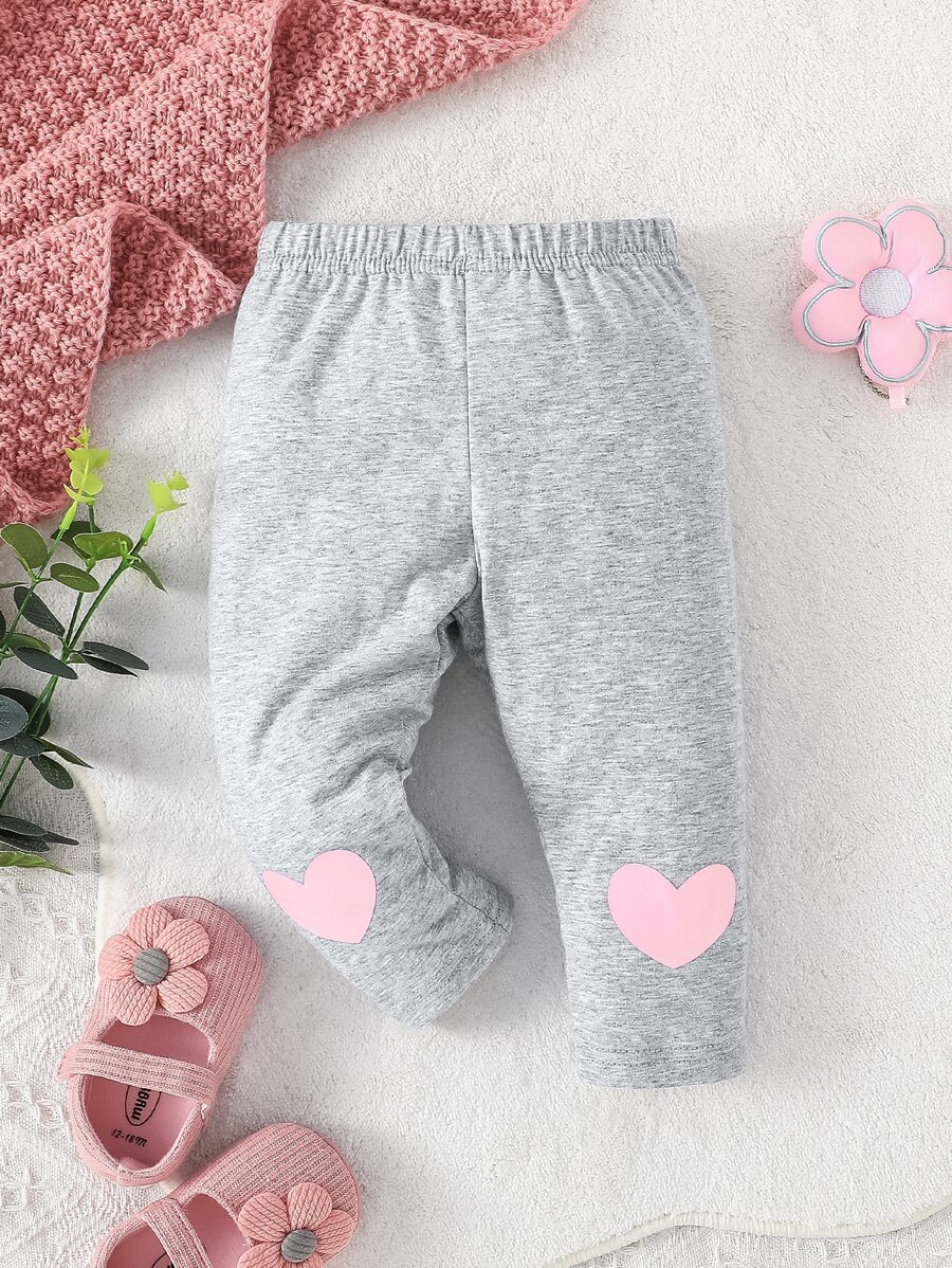 Baby Heart Print Joggers - Grey - View 1