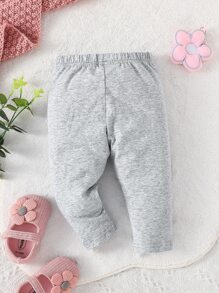 Baby Heart Print Joggers - Grey - View 2