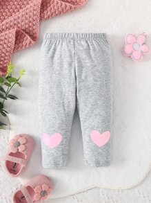 Baby Heart Print Joggers - Grey - View 3