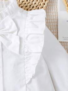 Souflis Souflis Baby Mädchen Rüschen Trimm Schmetterlingsärmel Bow Front Shirt