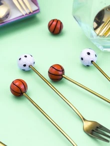 6pcs Basketball & Soccer Decor Dining Set - Gold - View 5
