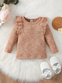 Baby Space Dye Ruffle Trim Tee - Multicolor - View 1