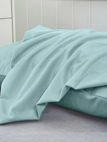 Plain Duvet Cover Set Without Filler - Mint Blue - View 5
