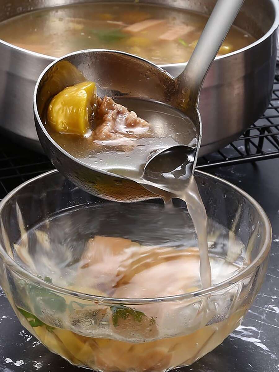 1 pieza Desnatador de aceite de acero inoxidable - Plateado - Ver 1