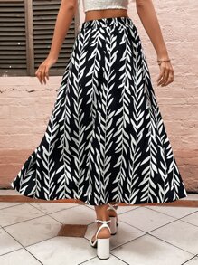 SHEIN Privé Váy nữ Thực vật Giải trí - màu đen - Xem 2