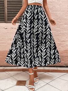 SHEIN Privé Váy nữ Thực vật Giải trí - màu đen - Xem 3