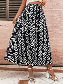 SHEIN Privé Váy nữ Thực vật Giải trí - màu đen - Xem 4