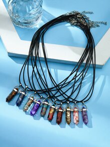 10入組幾何吊墜項鍊 - 彩色 - 查看 4