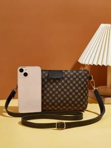 Sac carré à motif géométrique - Noir - Voir 2