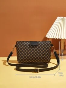 Sac carré à motif géométrique - Noir - Voir 4