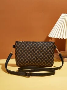 Sac carré à motif géométrique - Noir - Voir 5