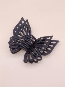 1入款高品質大蝴蝶髮夾，簡約浪漫風格適用日常佩戴，可作為禮物贈送，女士髮夾 - 黑色 - 查看 2