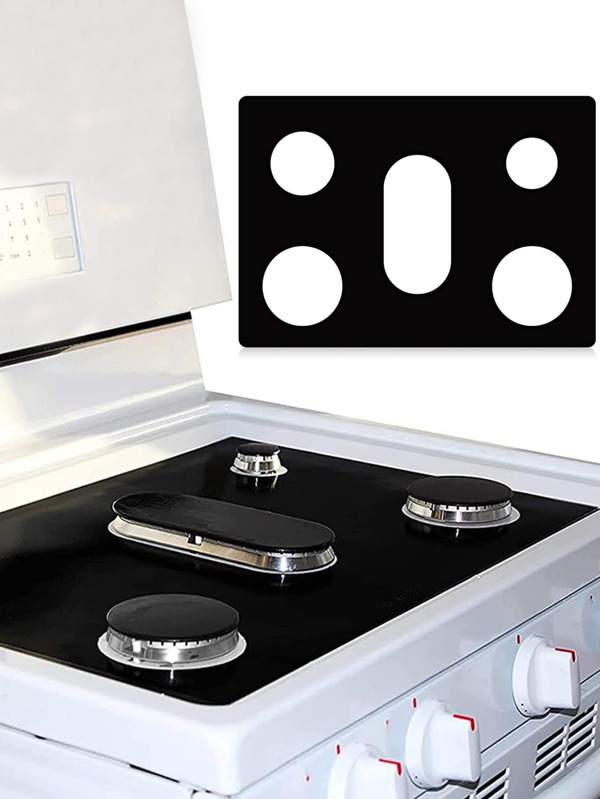 1pc Solid Gas Stove Protective Cover, Simple Plain Color Gas Stove Pad
