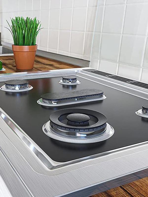 1pc Solid Gas Stove Protective Cover, Simple Plain Color Gas Stove Pad