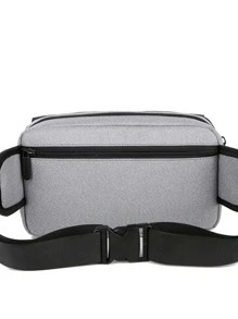 Men Two Tone Waist Bag - Grey - View 4