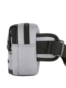 Men Two Tone Waist Bag - Grey - View 5