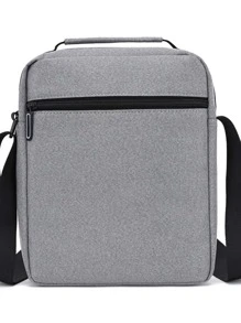 Men Letter Graphic Crossbody Bag - Grey - View 6