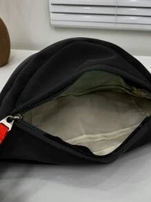 Men Zip Front Waist Bag - Black - View 4