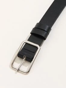 1 cinturón para mujer con hebilla geométrica, adecuado para regalos de Navidad, negocios, diario, fiestas, etc. - Negro - Ver 3