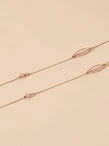 1入組時尚珠子裝飾多層次項鍊適合女士日常裝飾 - 金黃色 - 查看 2