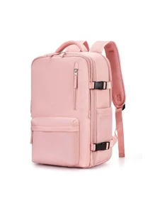 Laptop Backpack for Men Women, 14/15 inch Computer Backpack for Flight Approved, Carry on Daypack Travel bag with Wet and Dry Pocket, Waterproof Large Capacity 30L Luggage Business College Weekender Overnight Backpack with Shoe Compartment for Travel - Pink - View 5
