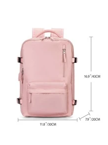 Laptop Backpack for Men Women, 14/15 inch Computer Backpack for Flight Approved, Carry on Daypack Travel bag with Wet and Dry Pocket, Waterproof Large Capacity 30L Luggage Business College Weekender Overnight Backpack with Shoe Compartment for Travel - Pink - View 6