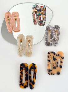 OUSEON 12pcs Graphic Hair Clip For Daily Use For Girls Hairstyles Casual Street Leopard Print - Multicolor - View 3