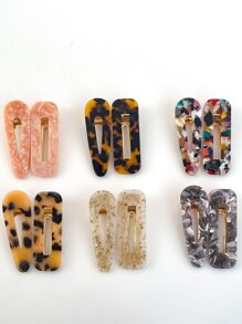 OUSEON 12pcs Graphic Hair Clip For Daily Use For Girls Hairstyles Casual Street Leopard Print - Multicolor - View 6