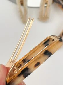 OUSEON 12pcs Graphic Hair Clip For Daily Use For Girls Hairstyles Casual Street Leopard Print - Multicolor - View 4