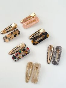 OUSEON 12pcs Graphic Hair Clip For Daily Use For Girls Hairstyles Casual Street Leopard Print - Multicolor - View 7