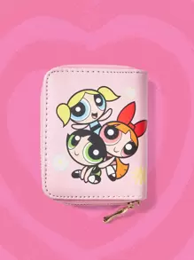 The Powerpuff Girls | ROMWE Cartoon Graphic Coin Purse, Valentines - Pink - View 1