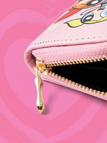The Powerpuff Girls | ROMWE Cartoon Graphic Coin Purse, Valentines - Pink - View 4