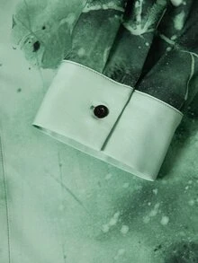 Manfinity Homme Men Random Dragonfly And Floral Print Shirt Without Tee - Mint Green - View 4